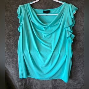 Worthington Aqua Drape Neck Blouse